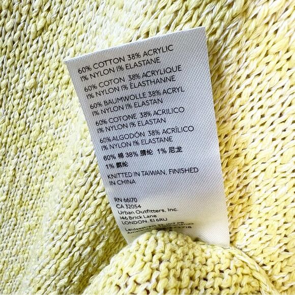BDG for Urban Outfitters Men’s Size Large Yellow Sweater Light Pink Stripe Trim - Picture 11 of 14